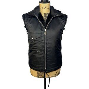 Bogner Women's Reversible Faux Fur & Nylon Vest Size 6 small